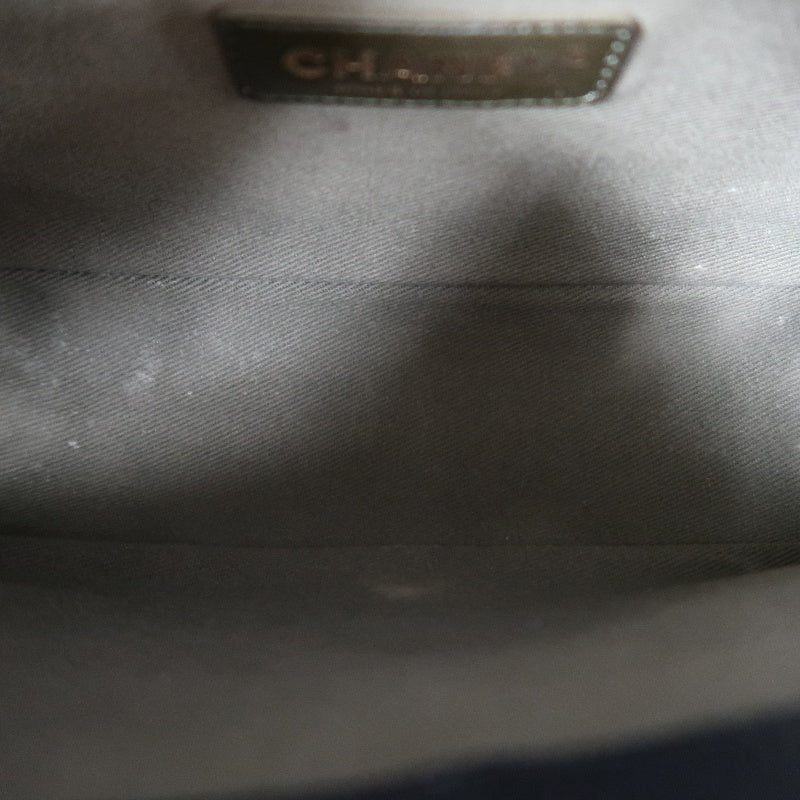 CHANEL Boy Shoulder Bag Caviar Leather Black Gold Hardware
