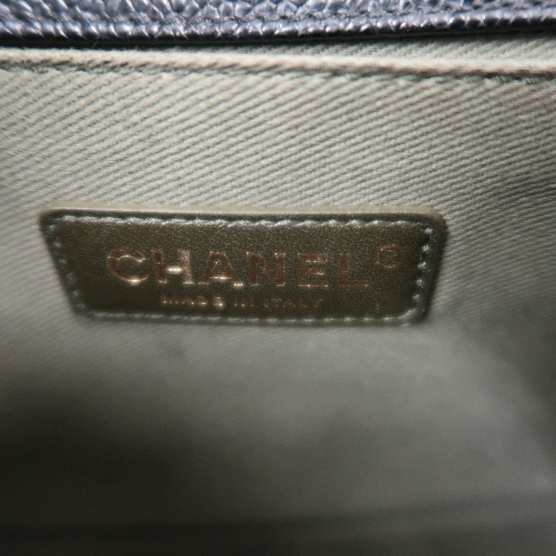 CHANEL Boy Shoulder Bag Caviar Leather Black Gold Hardware