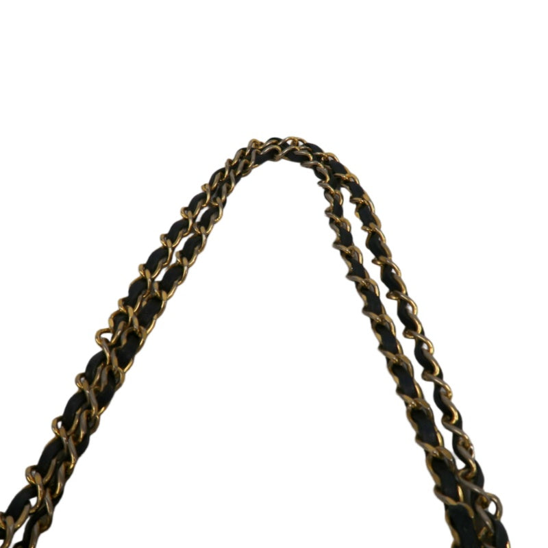 CHANEL Matelasse Classic Flap Shoulder Bag Lambskin Black Gold Hardware