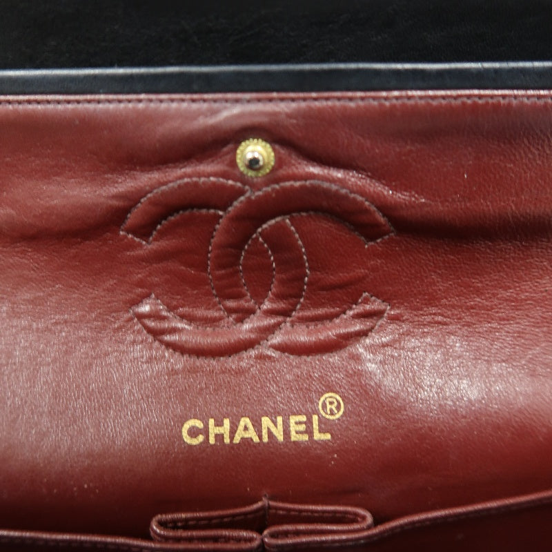 CHANEL Matelasse Classic Flap Shoulder Bag Lambskin Black Gold Hardware