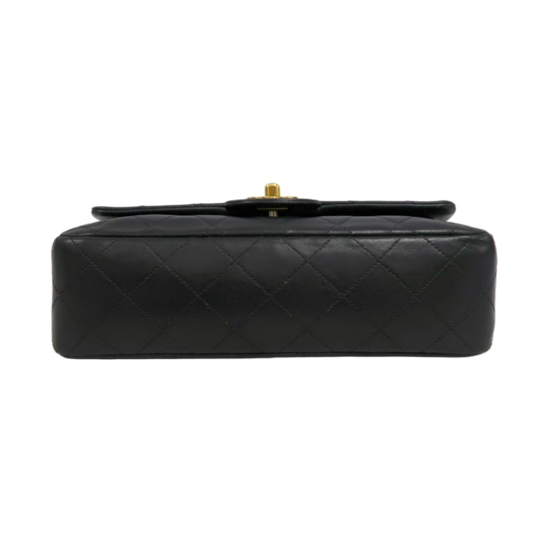 CHANEL Matelasse Classic Flap Shoulder Bag Lambskin Black Gold Hardware
