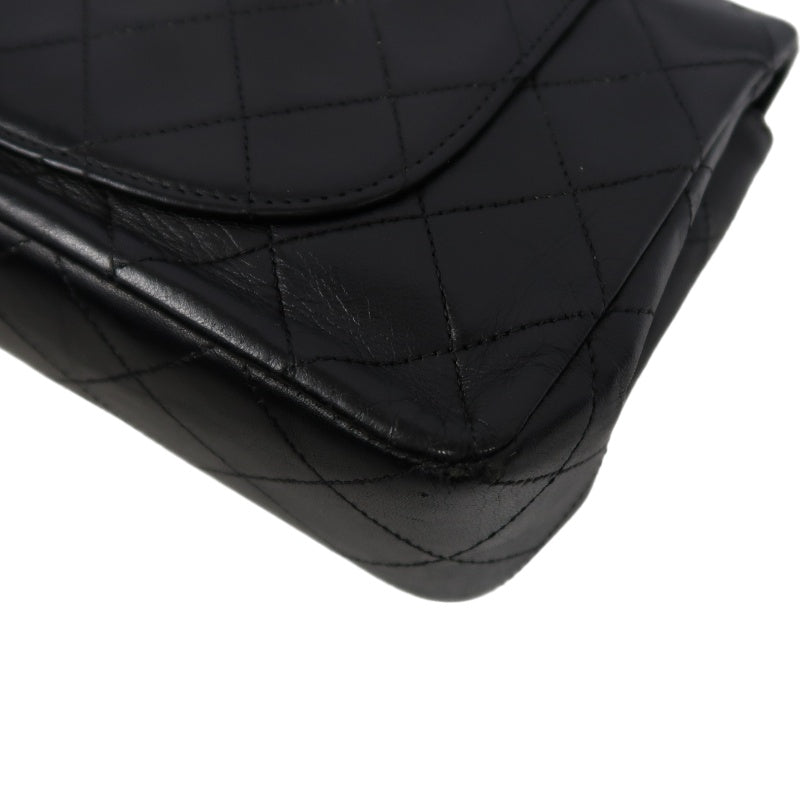 CHANEL Matelasse Classic Flap Shoulder Bag Lambskin Black Gold Hardware