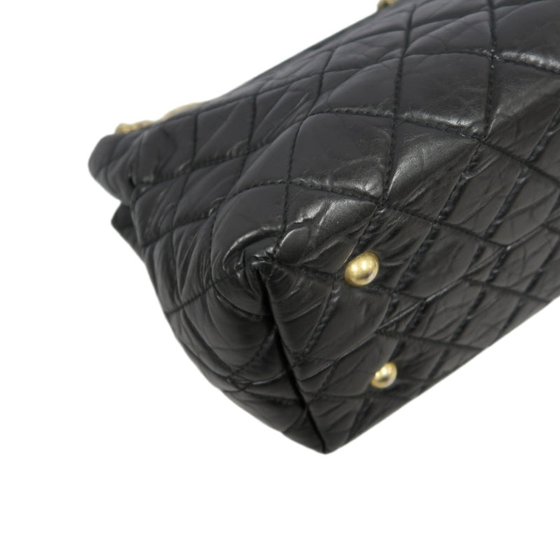 CHANEL Matelassé 2.55 Tote Bag Calfskin Black Gold Hardware