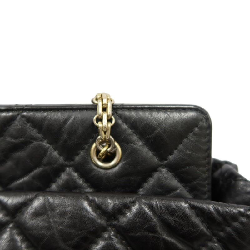 CHANEL Matelassé 2.55 Tote Bag Calfskin Black Gold Hardware