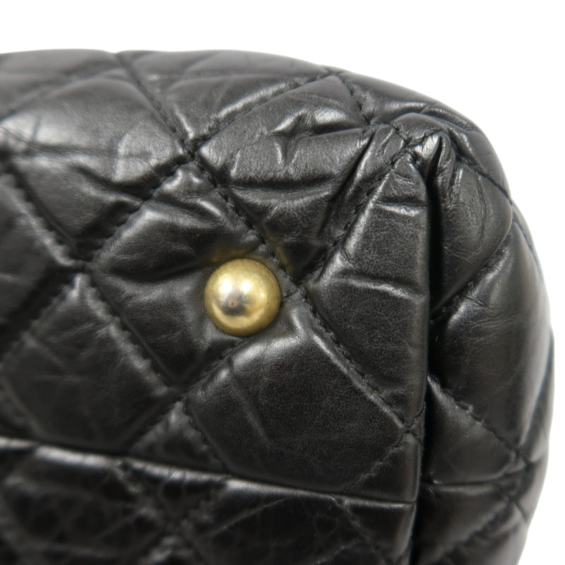 CHANEL Matelassé 2.55 Tote Bag Calfskin Black Gold Hardware