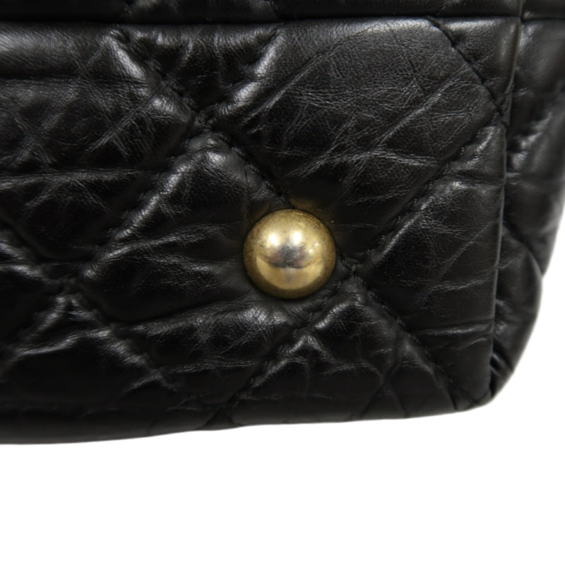 CHANEL Matelassé 2.55 Tote Bag Calfskin Black Gold Hardware