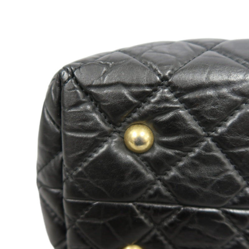 CHANEL Matelassé 2.55 Tote Bag Calfskin Black Gold Hardware