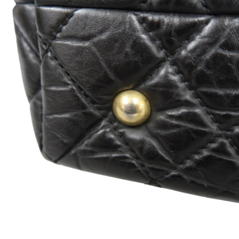 CHANEL Matelassé 2.55 Tote Bag Calfskin Black Gold Hardware