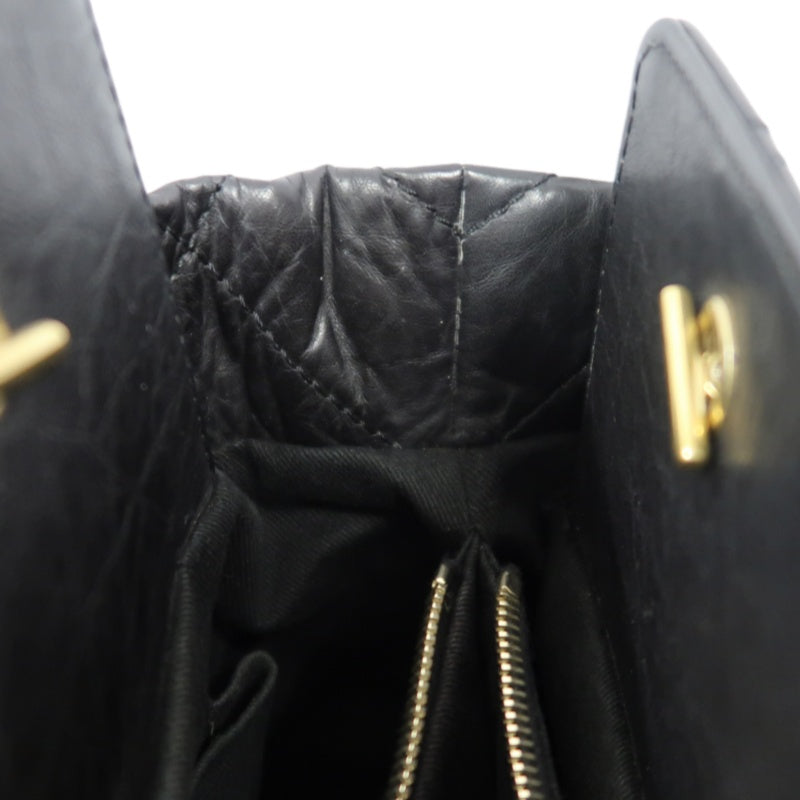 CHANEL Matelassé 2.55 Tote Bag Calfskin Black Gold Hardware