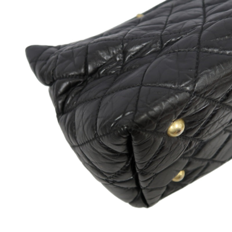 CHANEL Matelassé 2.55 Tote Bag Calfskin Black Gold Hardware