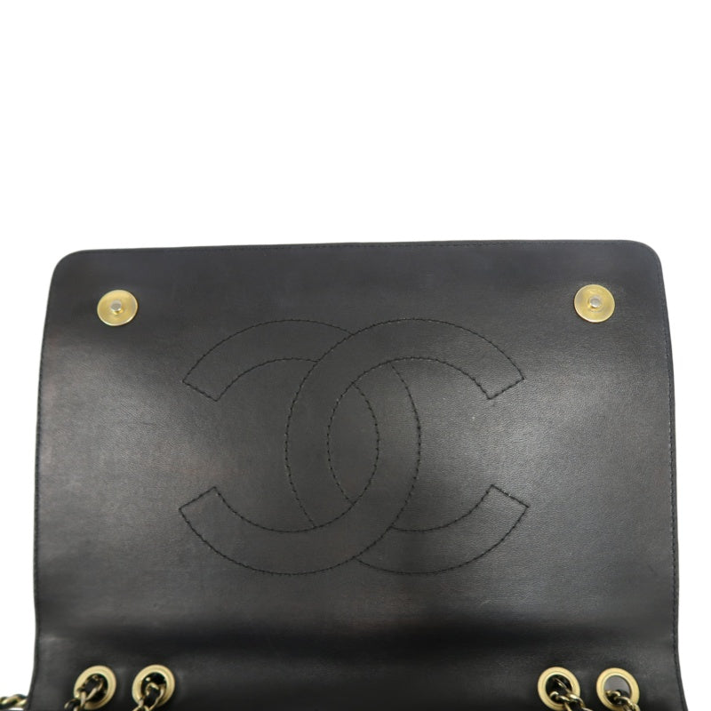 CHANEL Matelassé Chain Tote Shoulder Bag Lambskin Black Large Double CC Logo