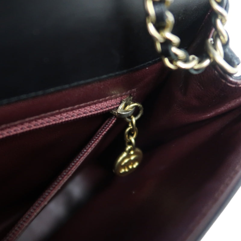 CHANEL Matelassé Chain Tote Shoulder Bag Lambskin Black Large Double CC Logo
