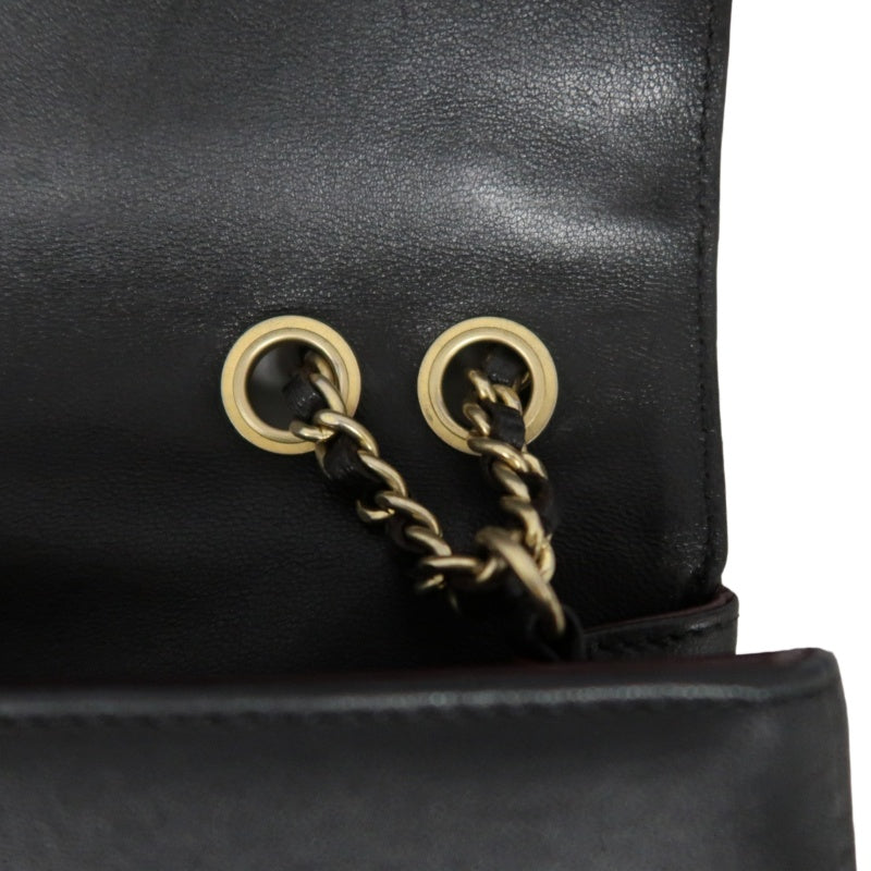 CHANEL Matelassé Chain Tote Shoulder Bag Lambskin Black Large Double CC Logo