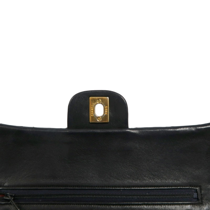 CHANEL Matelasse Classic Flap Shoulder Bag Lambskin Black Gold Hardware