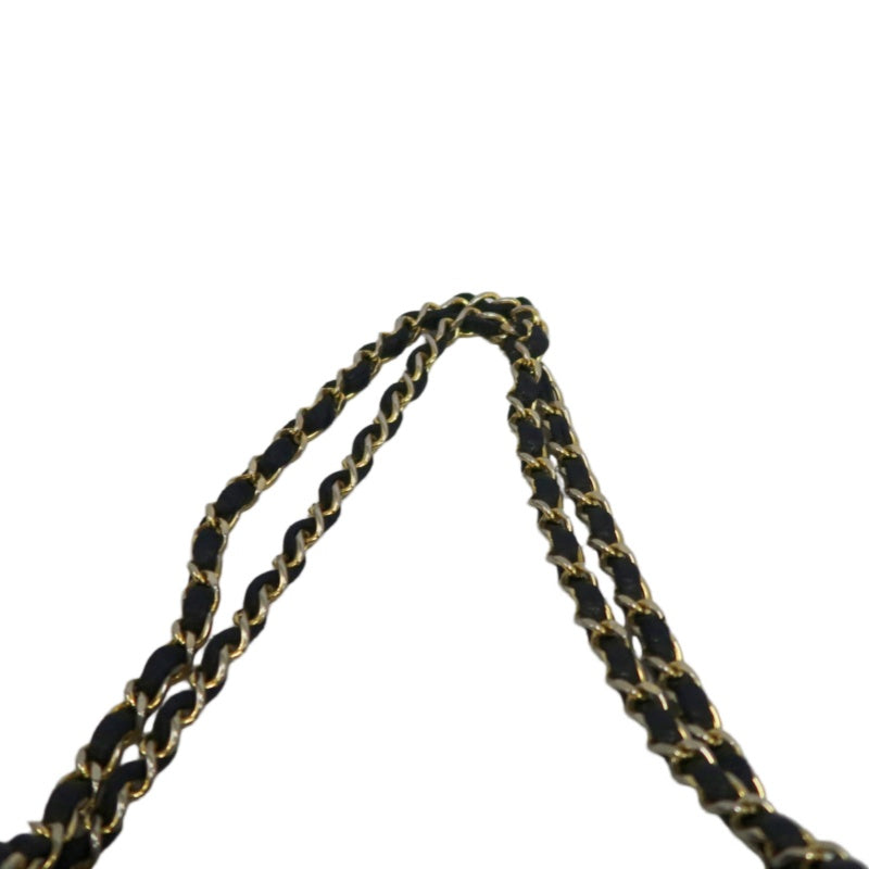 CHANEL Matelasse Classic Flap Shoulder Bag Lambskin Black Gold Hardware