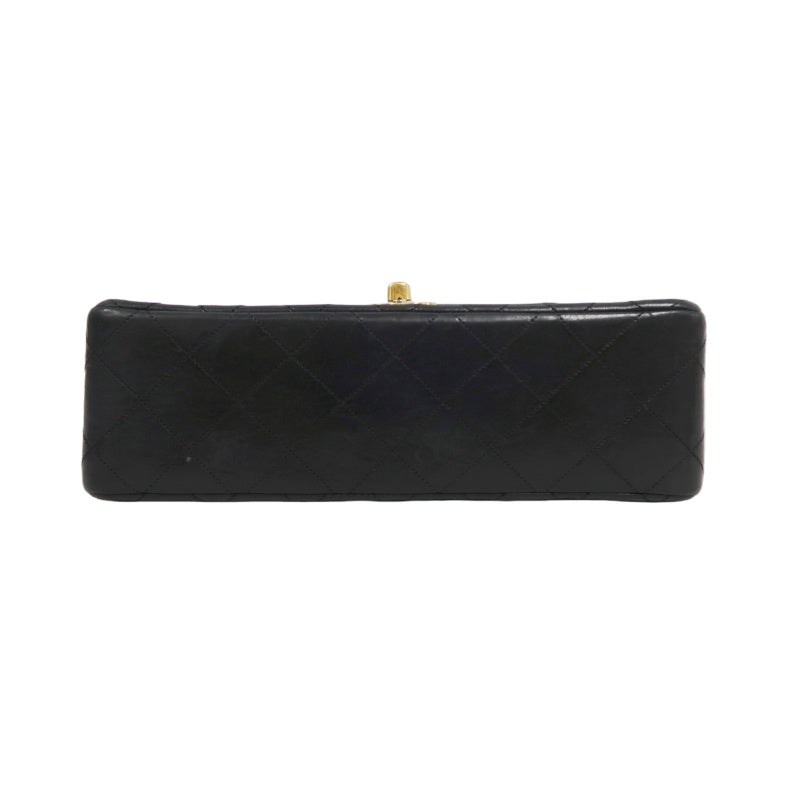 CHANEL Matelasse Classic Flap Shoulder Bag Lambskin Black Gold Hardware