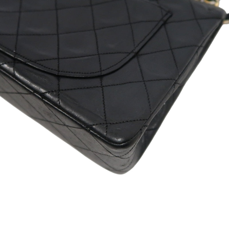 CHANEL Matelasse Classic Flap Shoulder Bag Lambskin Black Gold Hardware