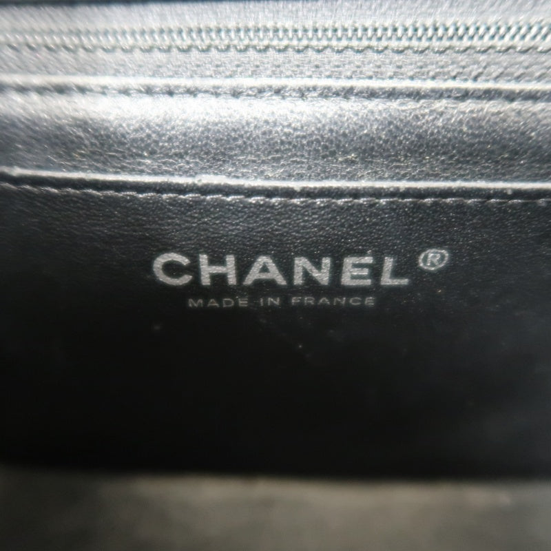 CHANEL Matelassé Square Mini Shoulder Bag Lambskin Black Silver Hardware