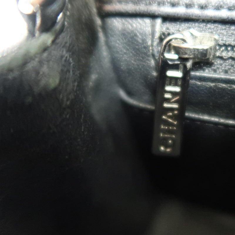 CHANEL Matelassé Square Mini Shoulder Bag Lambskin Black Silver Hardware