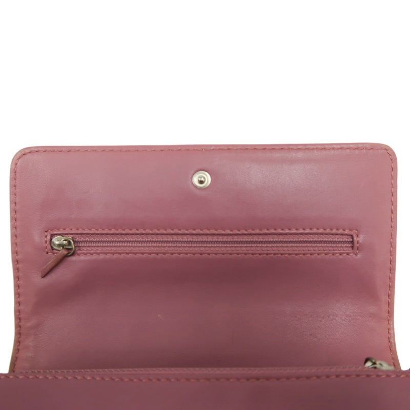 CHANEL New Travel Line Shoulder Bag Nylon Pink Ice Grid Pattern