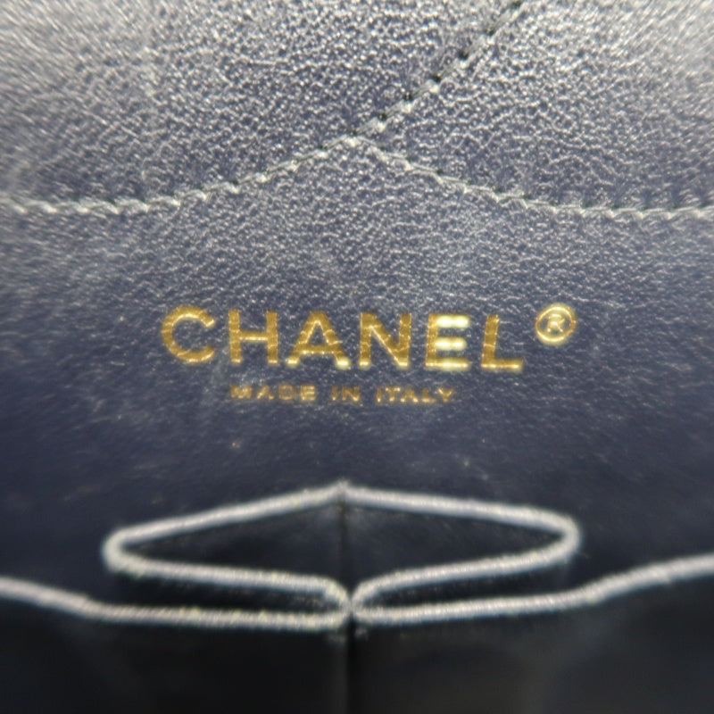 CHANEL Matelassé 2.55 Classic Flap Shoulder Bag Oiled Leather Black Gold Hardware