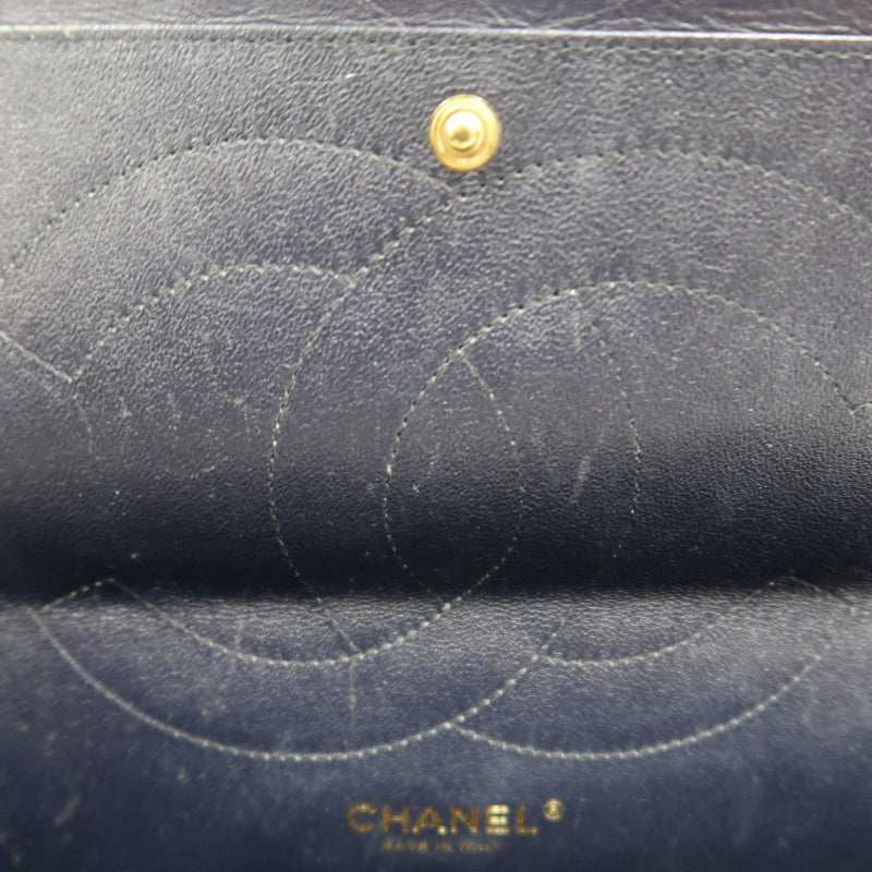 CHANEL Matelassé 2.55 Classic Flap Shoulder Bag Oiled Leather Black Gold Hardware