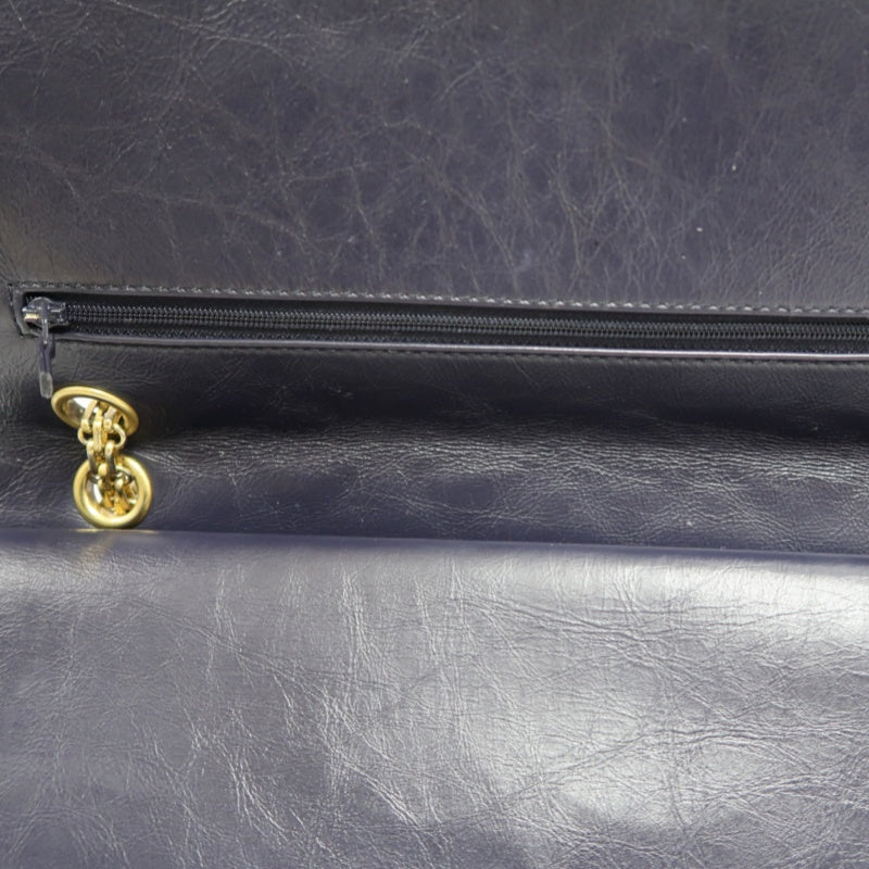 CHANEL Matelassé 2.55 Classic Flap Shoulder Bag Oiled Leather Black Gold Hardware