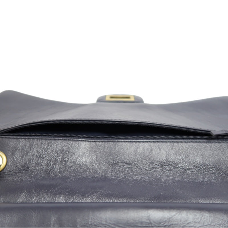 CHANEL Matelassé 2.55 Classic Flap Shoulder Bag Oiled Leather Black Gold Hardware