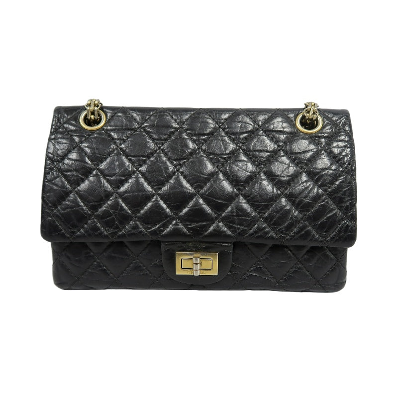 CHANEL Matelasse 2.55 Shoulder Bag Calfskin Black