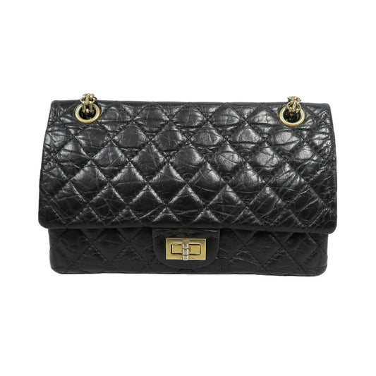 CHANEL Matelasse 2.55 Shoulder Bag Calfskin Black
