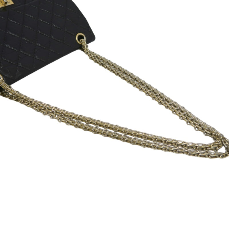 CHANEL Matelasse 2.55 Shoulder Bag Calfskin Black
