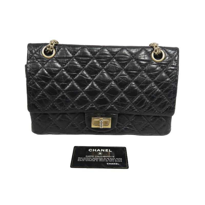 CHANEL Matelasse 2.55 Shoulder Bag Calfskin Black