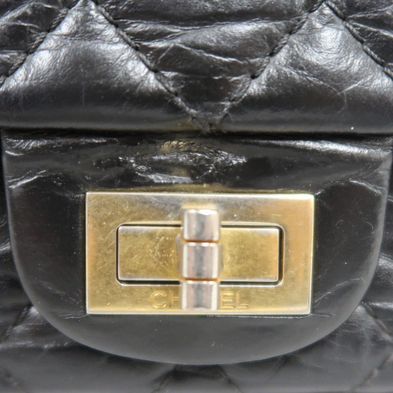 CHANEL Matelasse 2.55 Shoulder Bag Calfskin Black