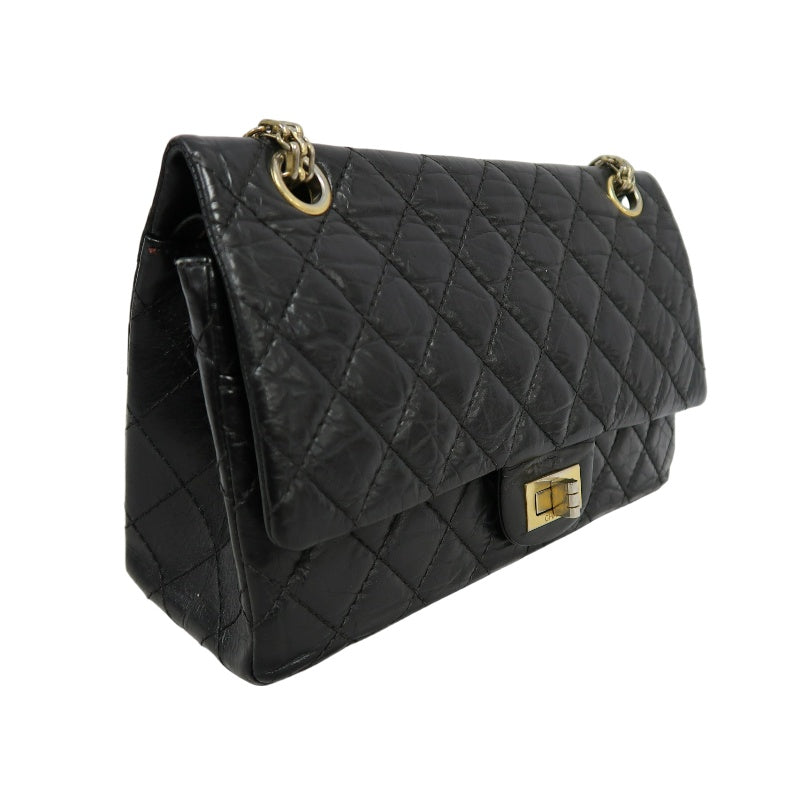 CHANEL Matelasse 2.55 Shoulder Bag Calfskin Black