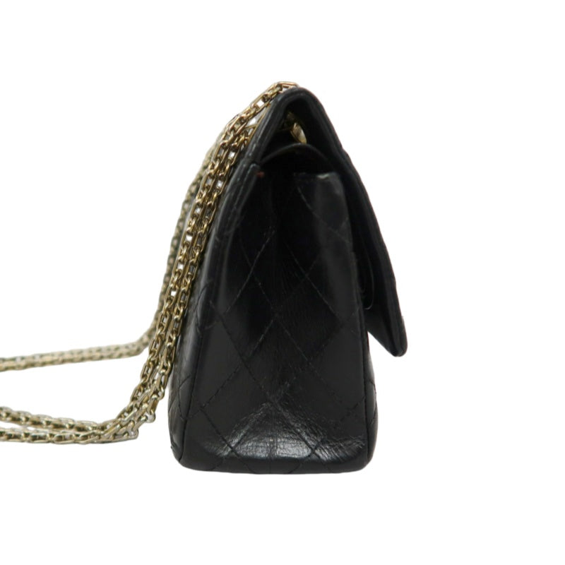CHANEL Matelasse 2.55 Shoulder Bag Calfskin Black