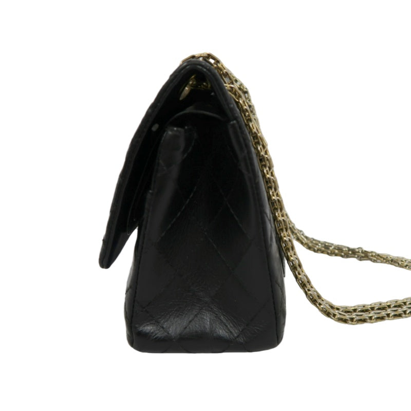 CHANEL Matelasse 2.55 Shoulder Bag Calfskin Black
