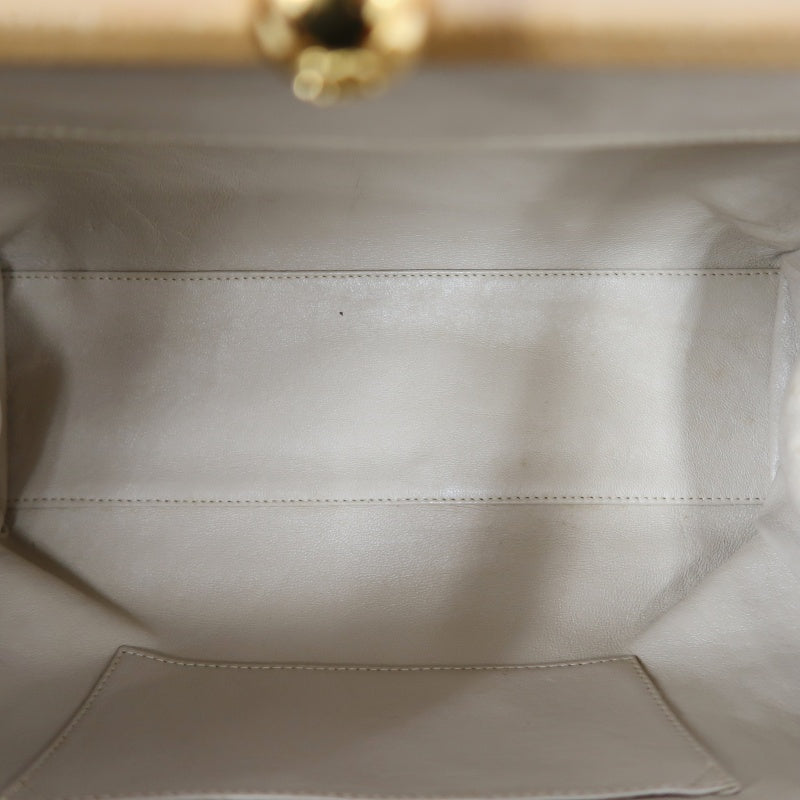 CHANEL Matelassé Shoulder Bag Calfskin Beige Gold Hardwar