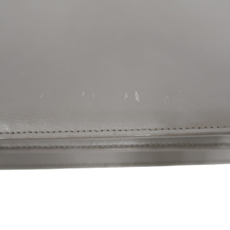 YSL Saint Laurent Sunset Shoulder Bag PVC Elephant Grey Silver Hardware