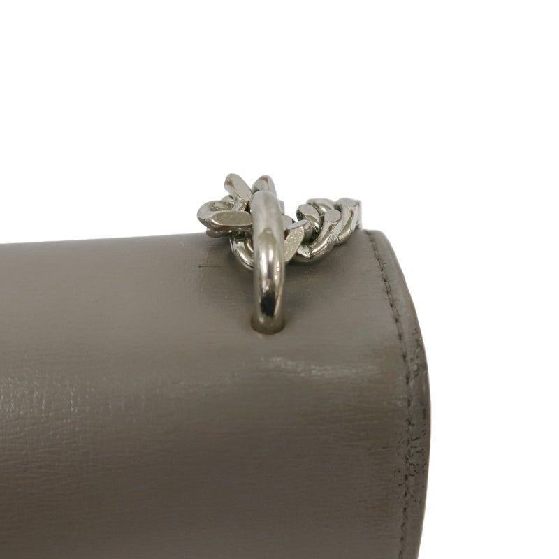 YSL Saint Laurent Sunset Shoulder Bag PVC Elephant Grey Silver Hardware