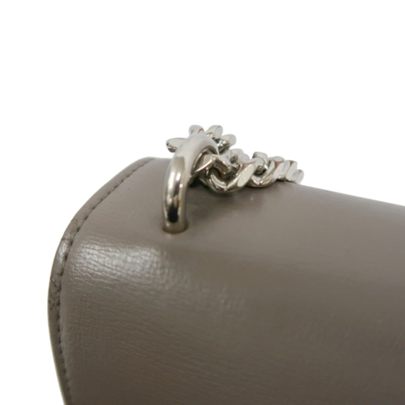 YSL Saint Laurent Sunset Shoulder Bag PVC Elephant Grey Silver Hardware