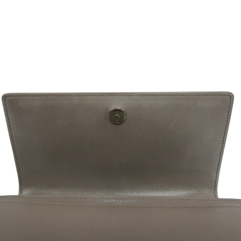 YSL Saint Laurent Sunset Shoulder Bag PVC Elephant Grey Silver Hardware