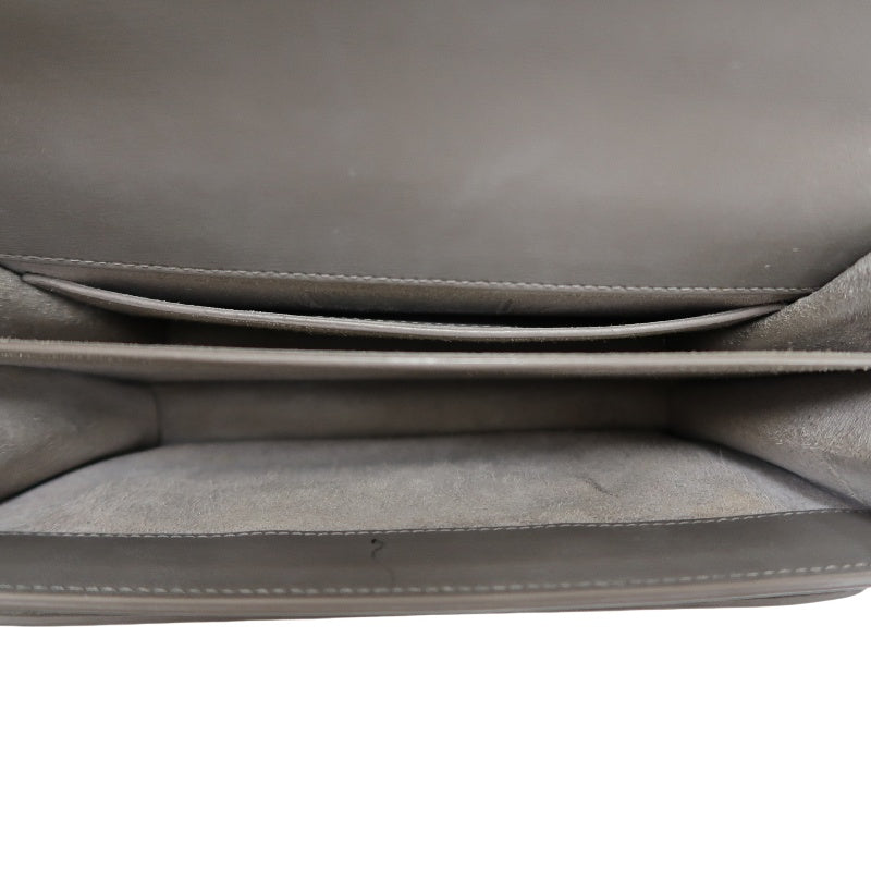 YSL Saint Laurent Sunset Shoulder Bag PVC Elephant Grey Silver Hardware