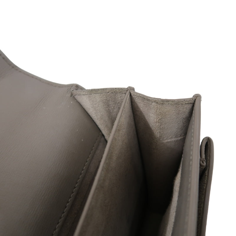 YSL Saint Laurent Sunset Shoulder Bag PVC Elephant Grey Silver Hardware