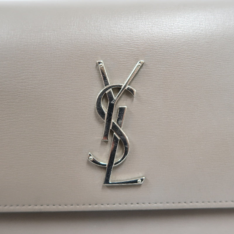 YSL Saint Laurent Sunset Shoulder Bag PVC Elephant Grey Silver Hardware