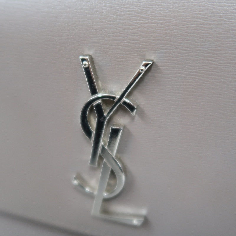 YSL Saint Laurent Sunset Shoulder Bag PVC Elephant Grey Silver Hardware