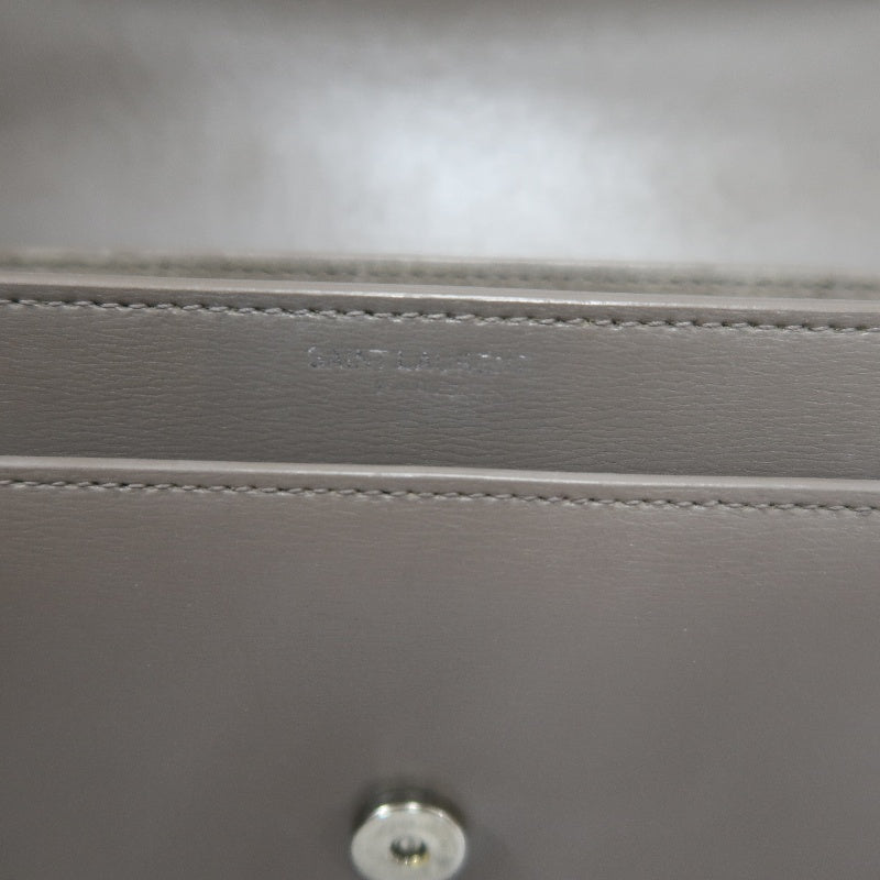 YSL Saint Laurent Sunset Shoulder Bag PVC Elephant Grey Silver Hardware