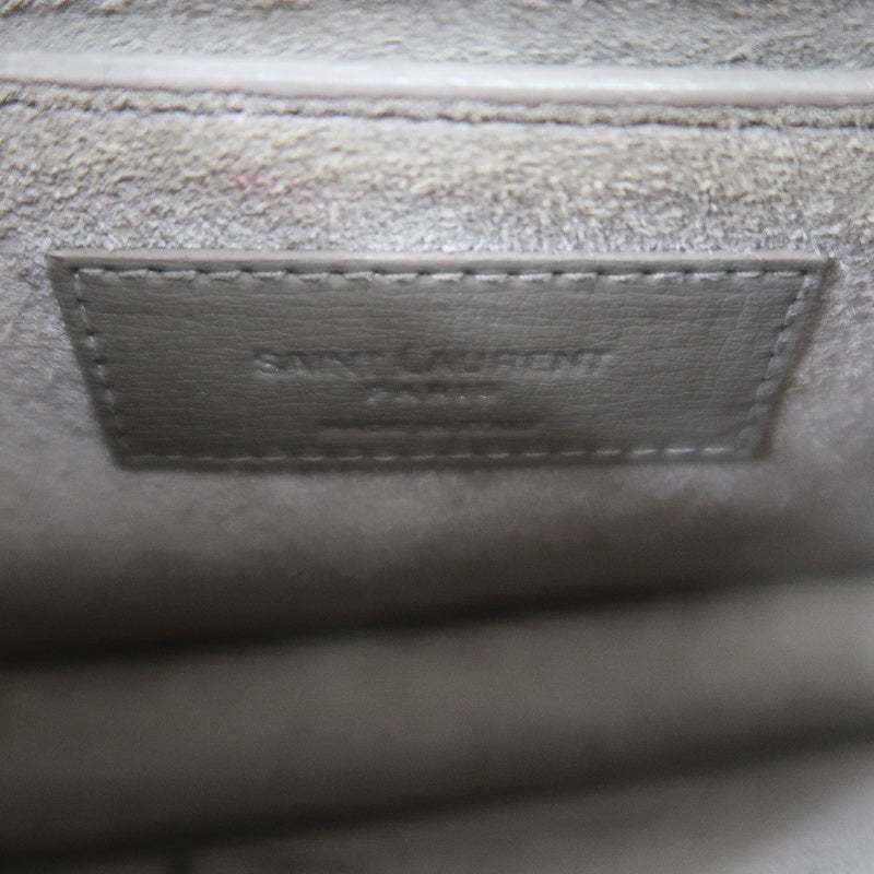 YSL Saint Laurent Sunset Shoulder Bag PVC Elephant Grey Silver Hardware