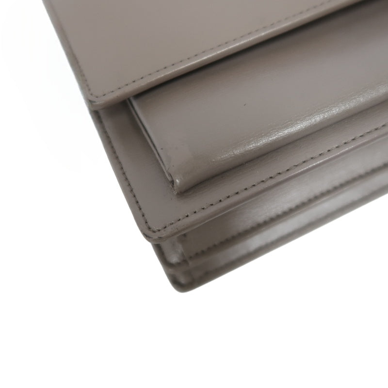 YSL Saint Laurent Sunset Shoulder Bag PVC Elephant Grey Silver Hardware