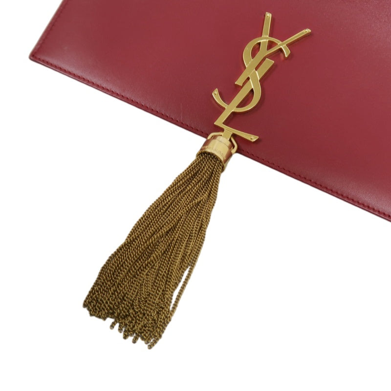 YSL Saint Laurent Kate Tassel Chain Shoulder Bag PVC Red Gold Hardware