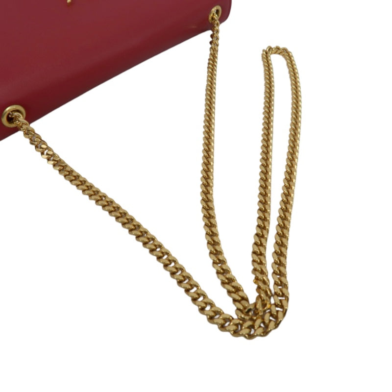 YSL Saint Laurent Kate Tassel Chain Shoulder Bag PVC Red Gold Hardware